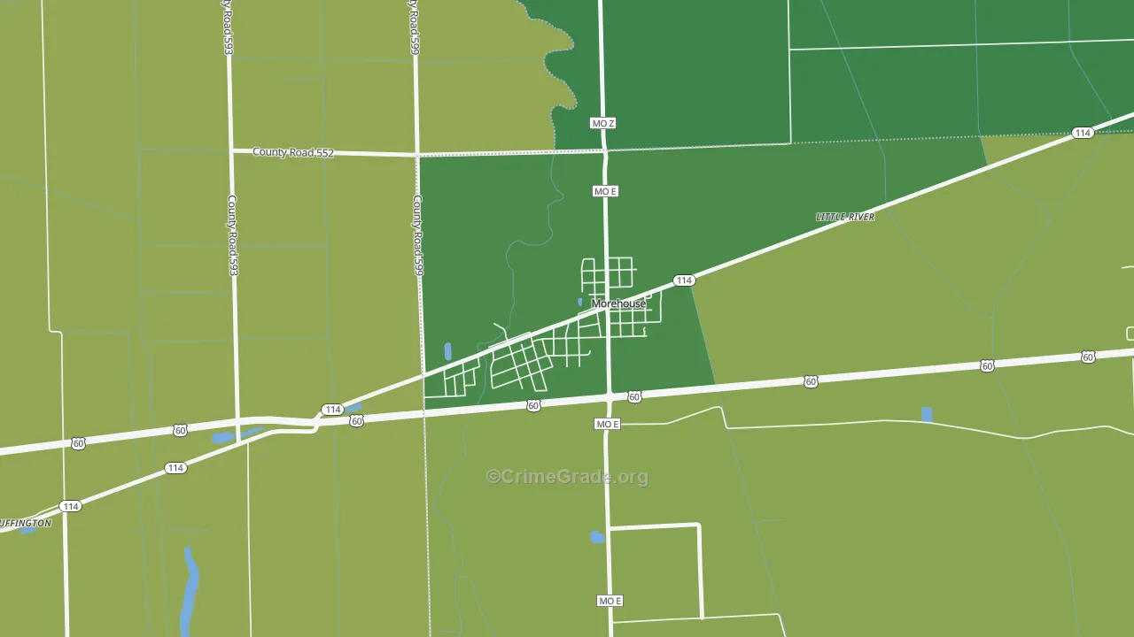 63868, MO Map of Vehicle Theft Rates