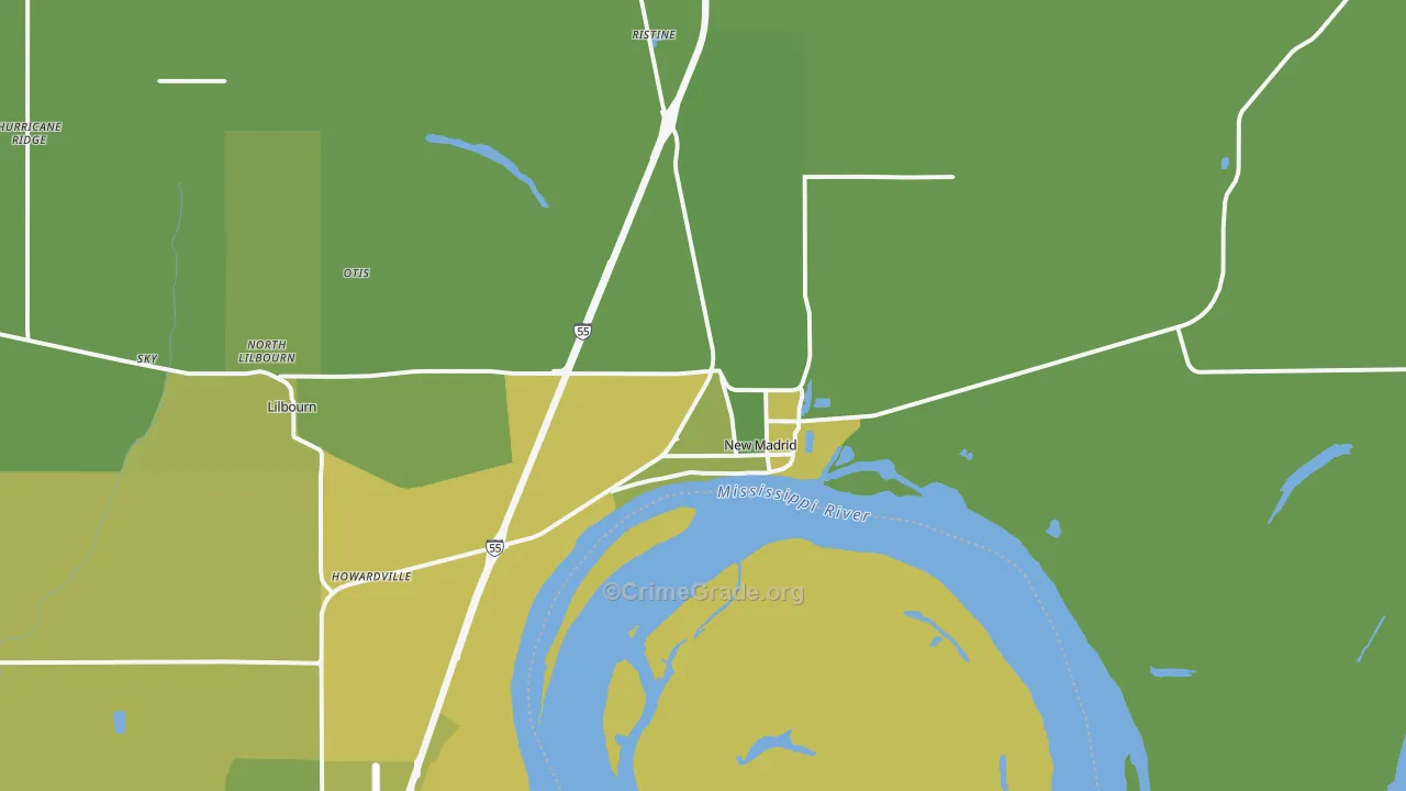 63869, MO Map of Vehicle Theft Rates