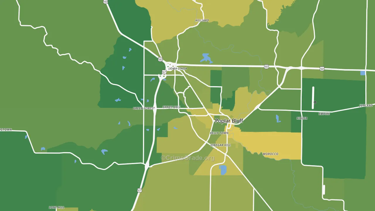 63901, MO Map of Vehicle Theft Rates