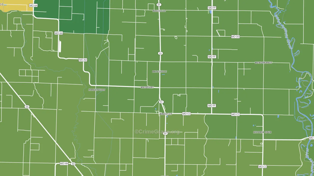 63932, MO Map of Vehicle Theft Rates
