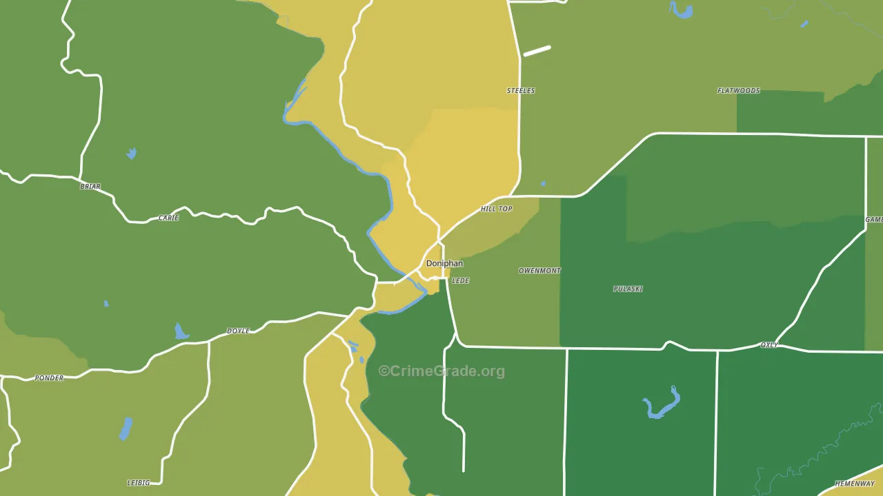 63935, MO Map of Vehicle Theft Rates