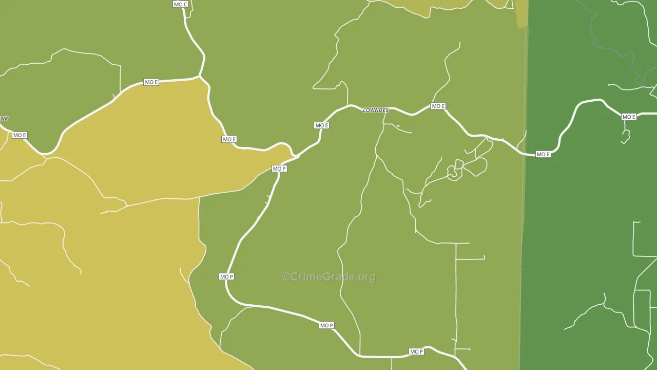 63951, MO Map of Vehicle Theft Rates