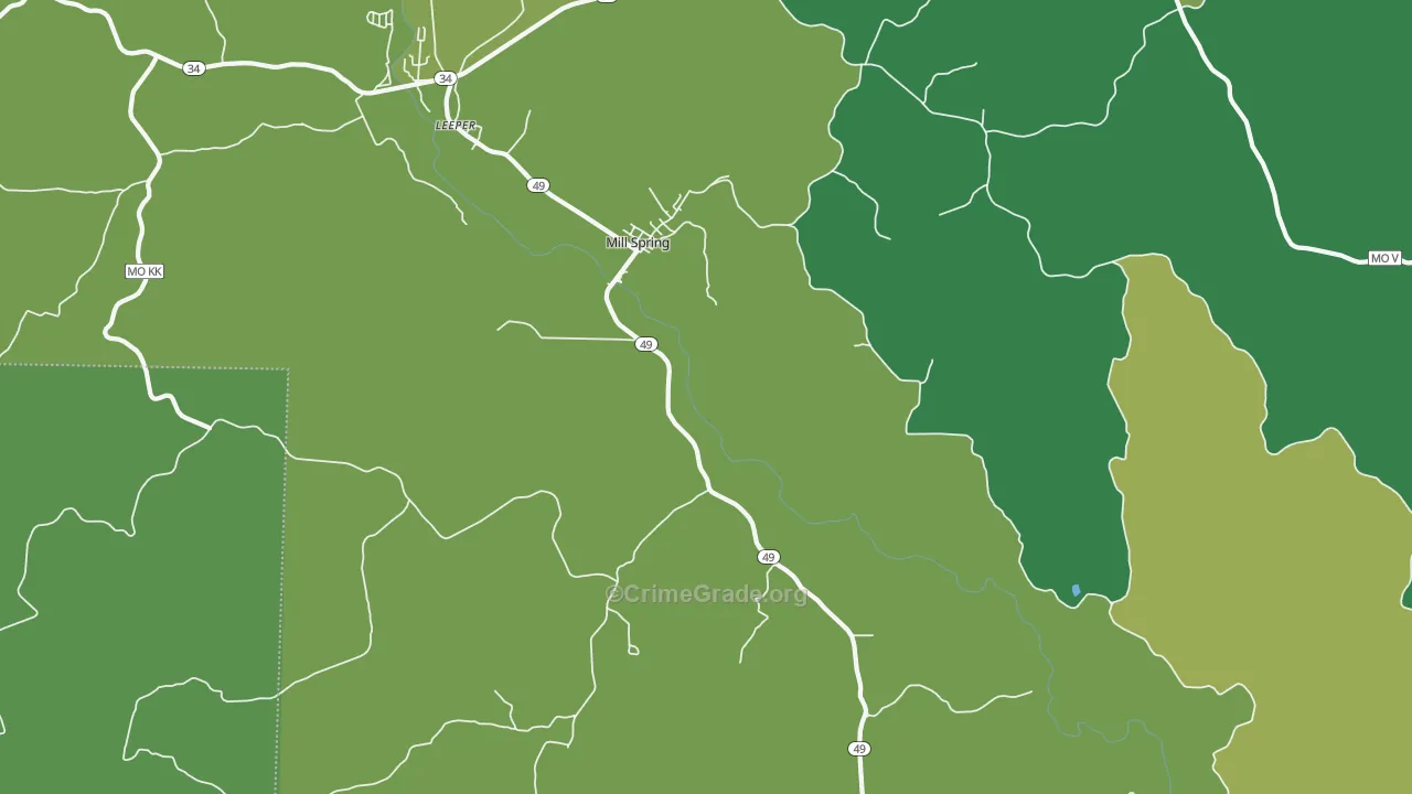 63952, MO Map of Vehicle Theft Rates