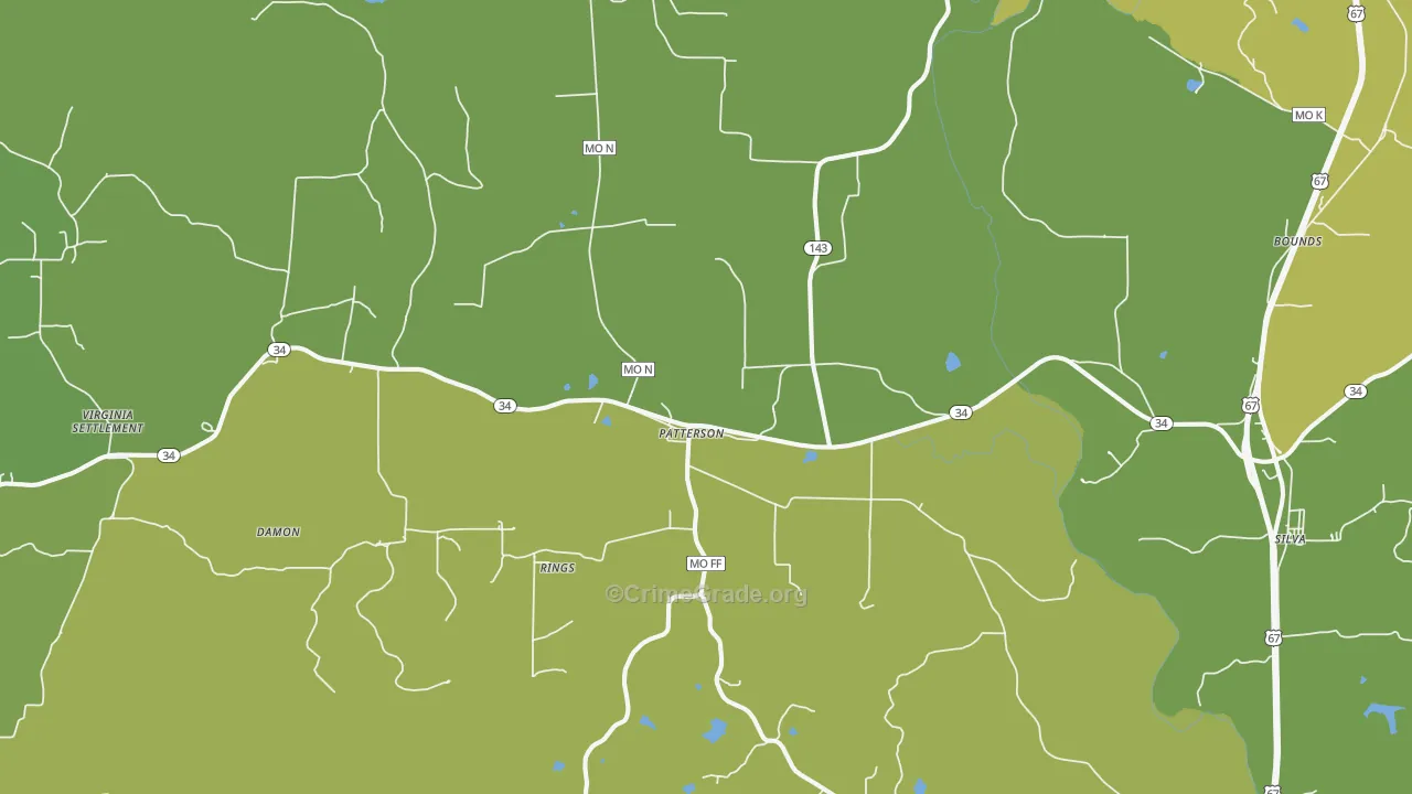 63956, MO Map of Vehicle Theft Rates
