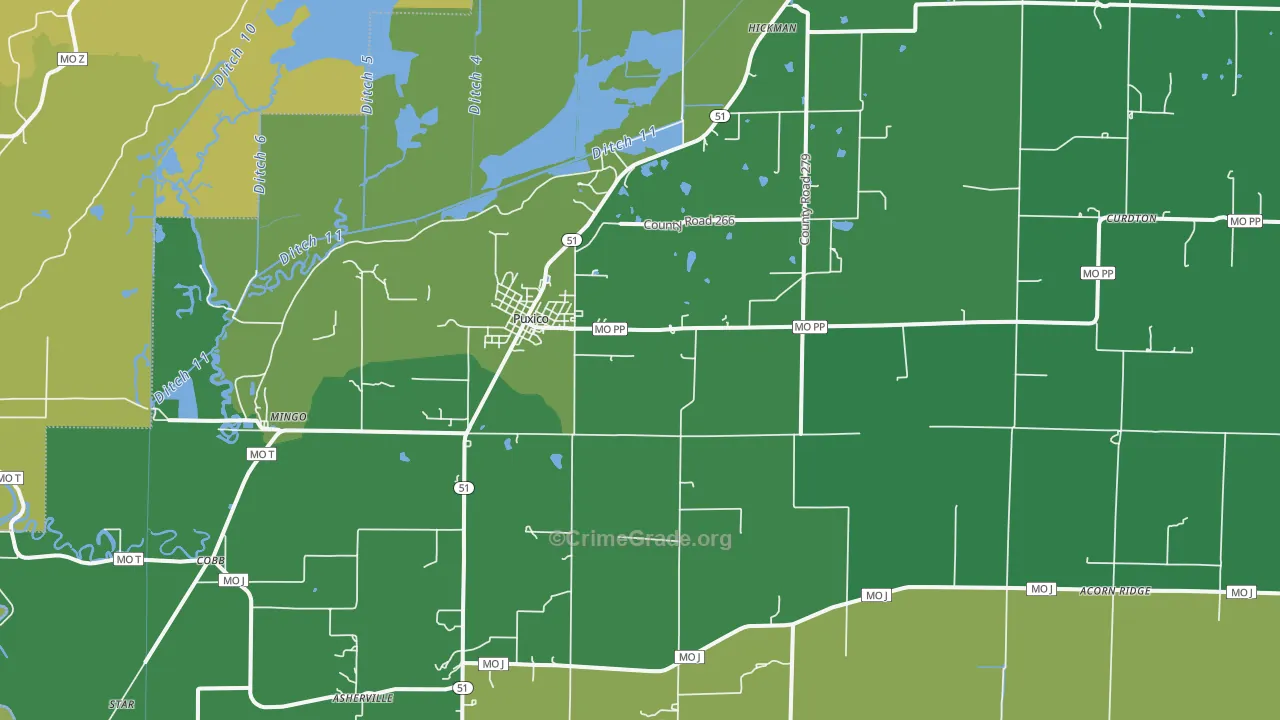 63960, MO Map of Vehicle Theft Rates