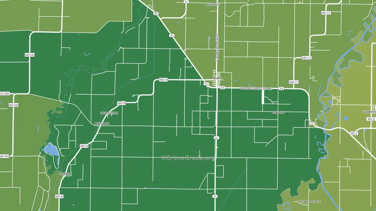 63961, MO Map of Vehicle Theft Rates