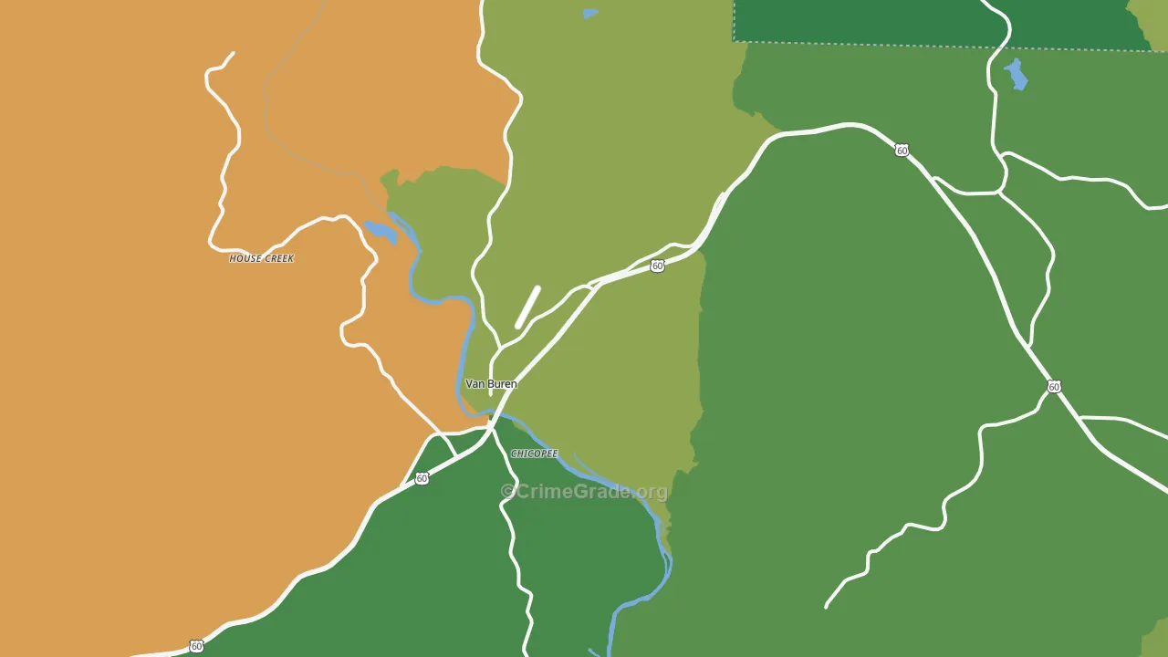 63965, MO Map of Vehicle Theft Rates