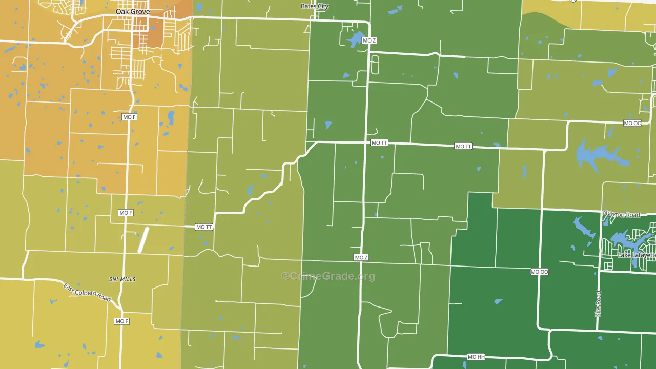 64011, MO Map of Vehicle Theft Rates