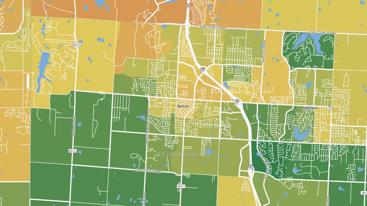 64012, MO Map of Vehicle Theft Rates