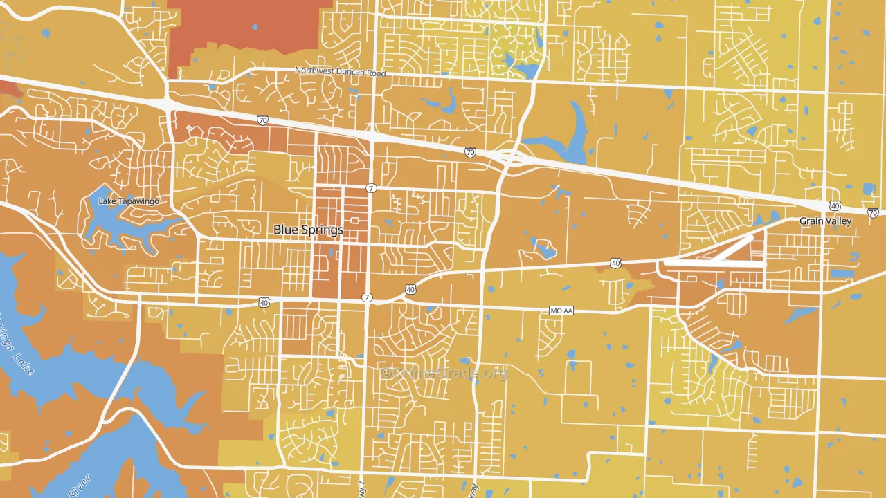 64014, MO Map of Vehicle Theft Rates