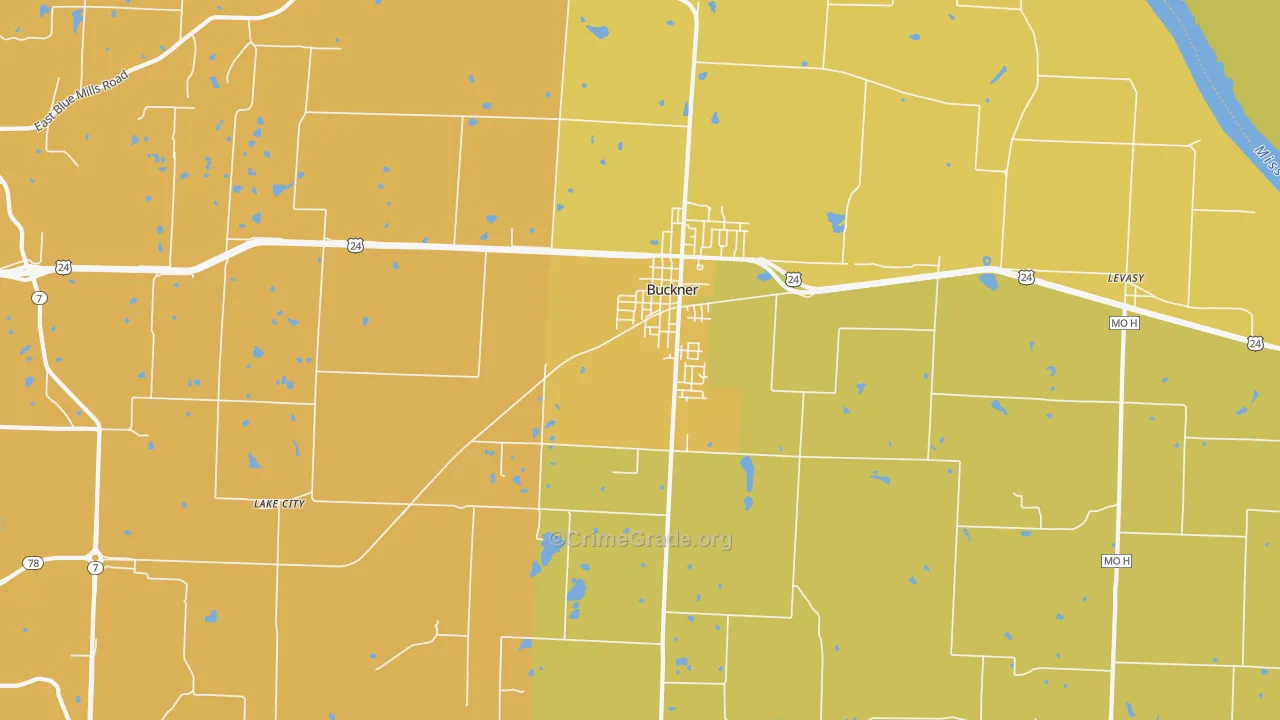 64016, MO Map of Vehicle Theft Rates