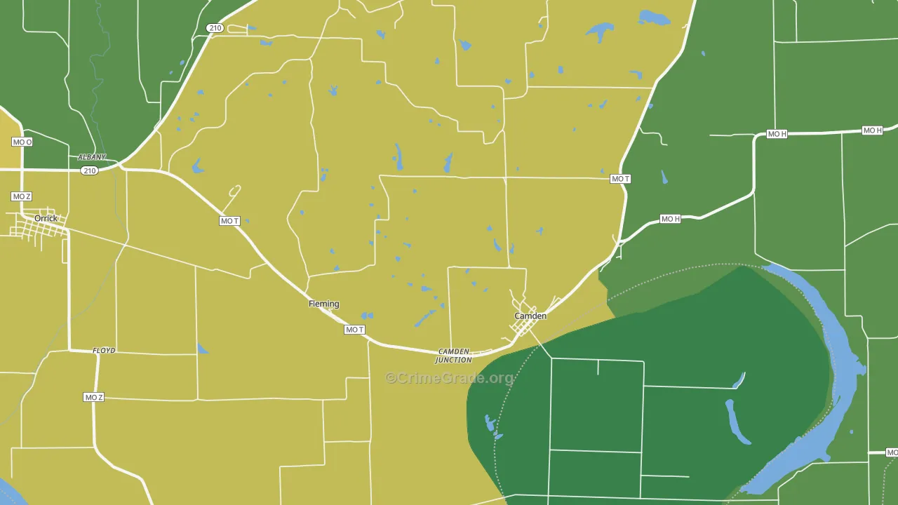 64017, MO Map of Vehicle Theft Rates