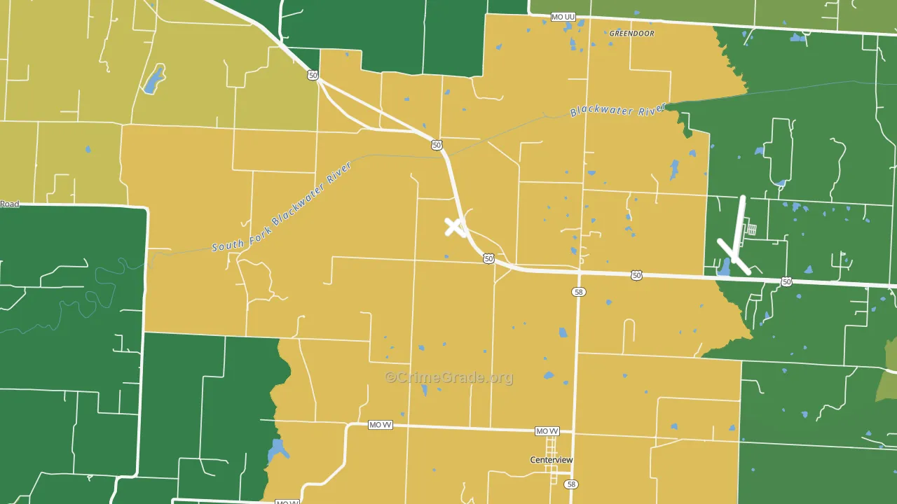 64019, MO Map of Vehicle Theft Rates