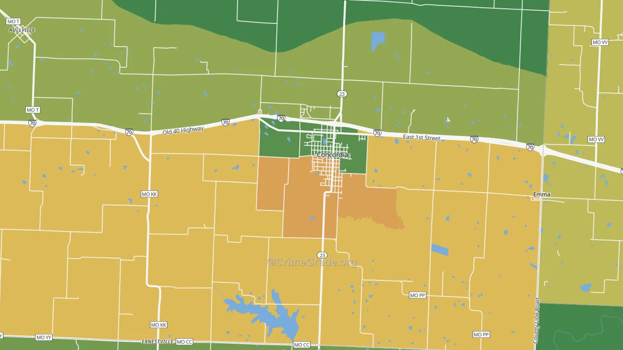 64020, MO Map of Vehicle Theft Rates