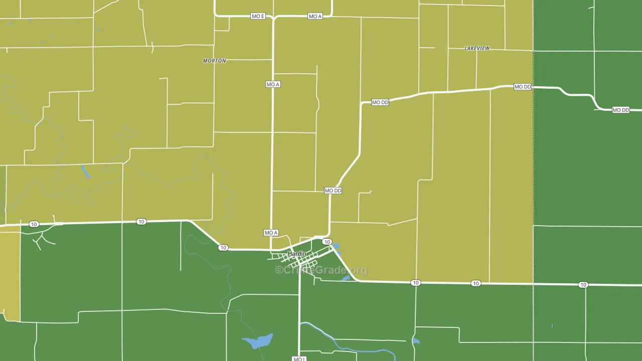 64035, MO Map of Vehicle Theft Rates