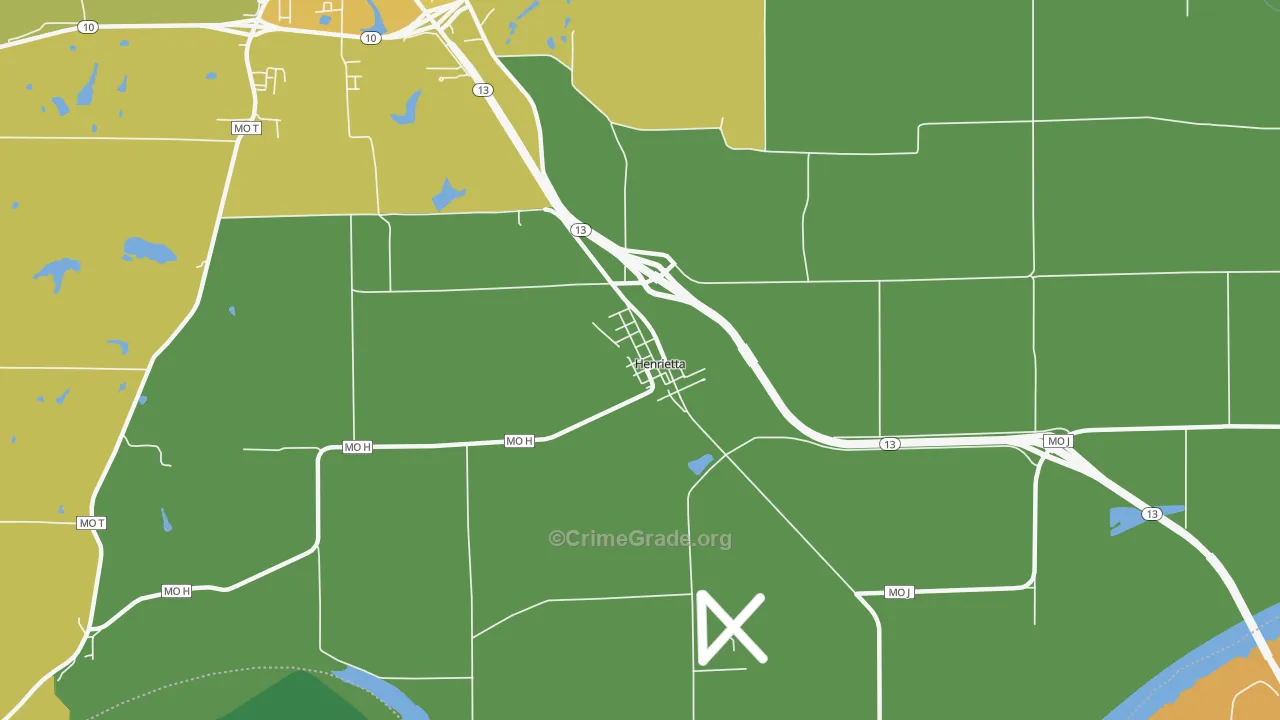 64036, MO Map of Vehicle Theft Rates