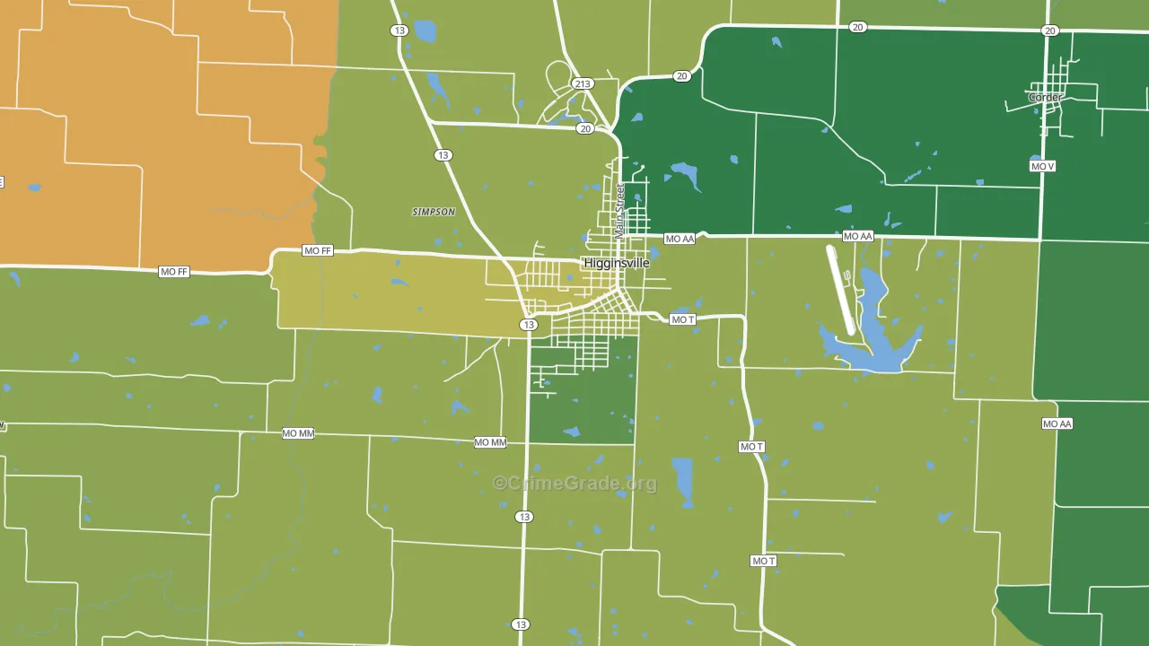 64037, MO Map of Vehicle Theft Rates