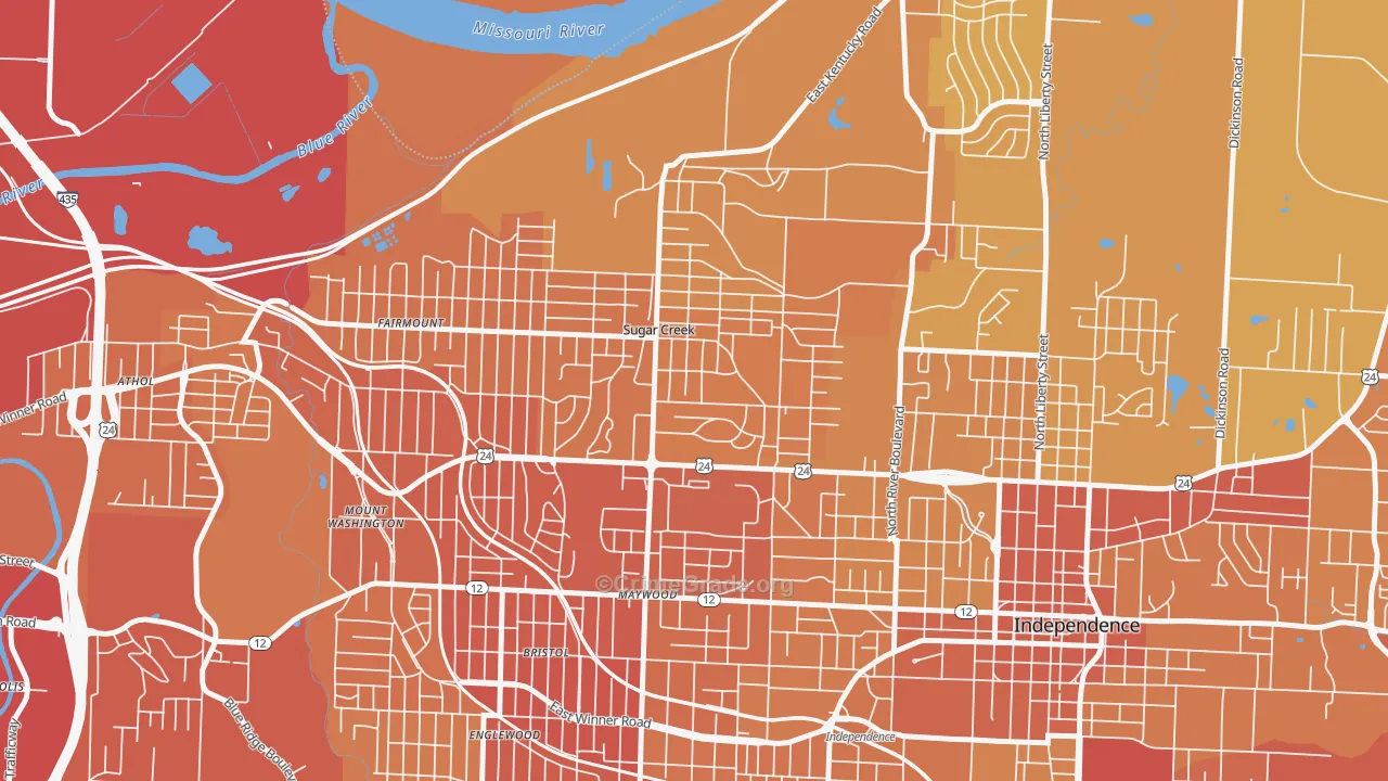 64054, MO Map of Vehicle Theft Rates