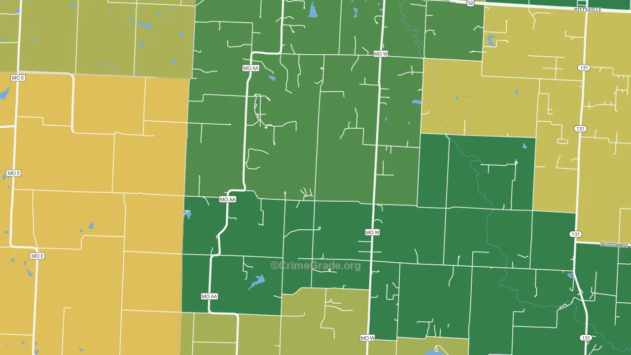 64061, MO Map of Vehicle Theft Rates