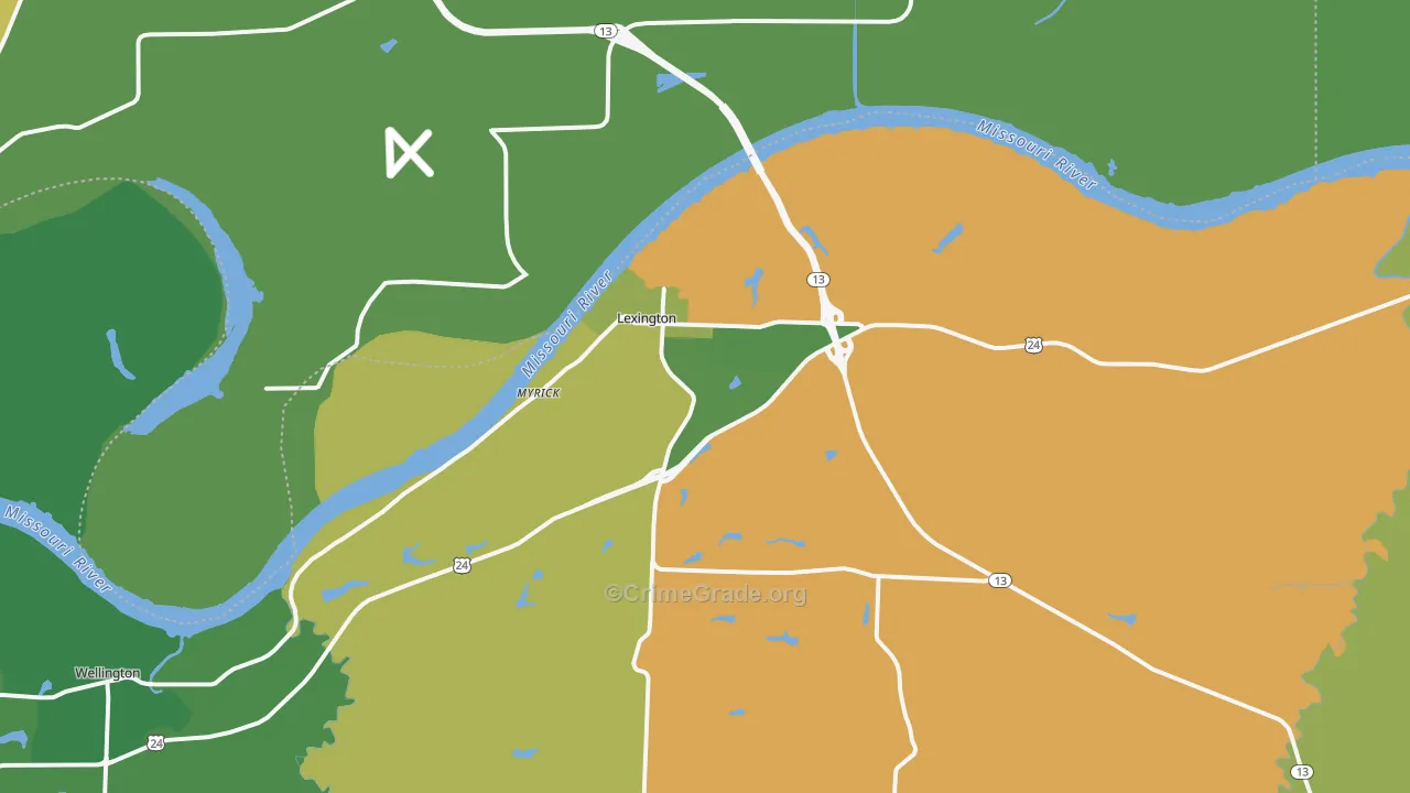 64067, MO Map of Vehicle Theft Rates