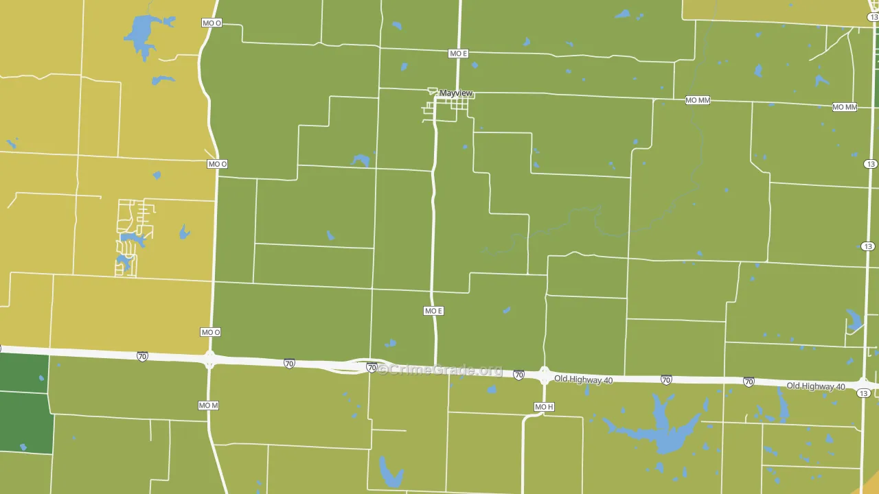 64071, MO Map of Vehicle Theft Rates