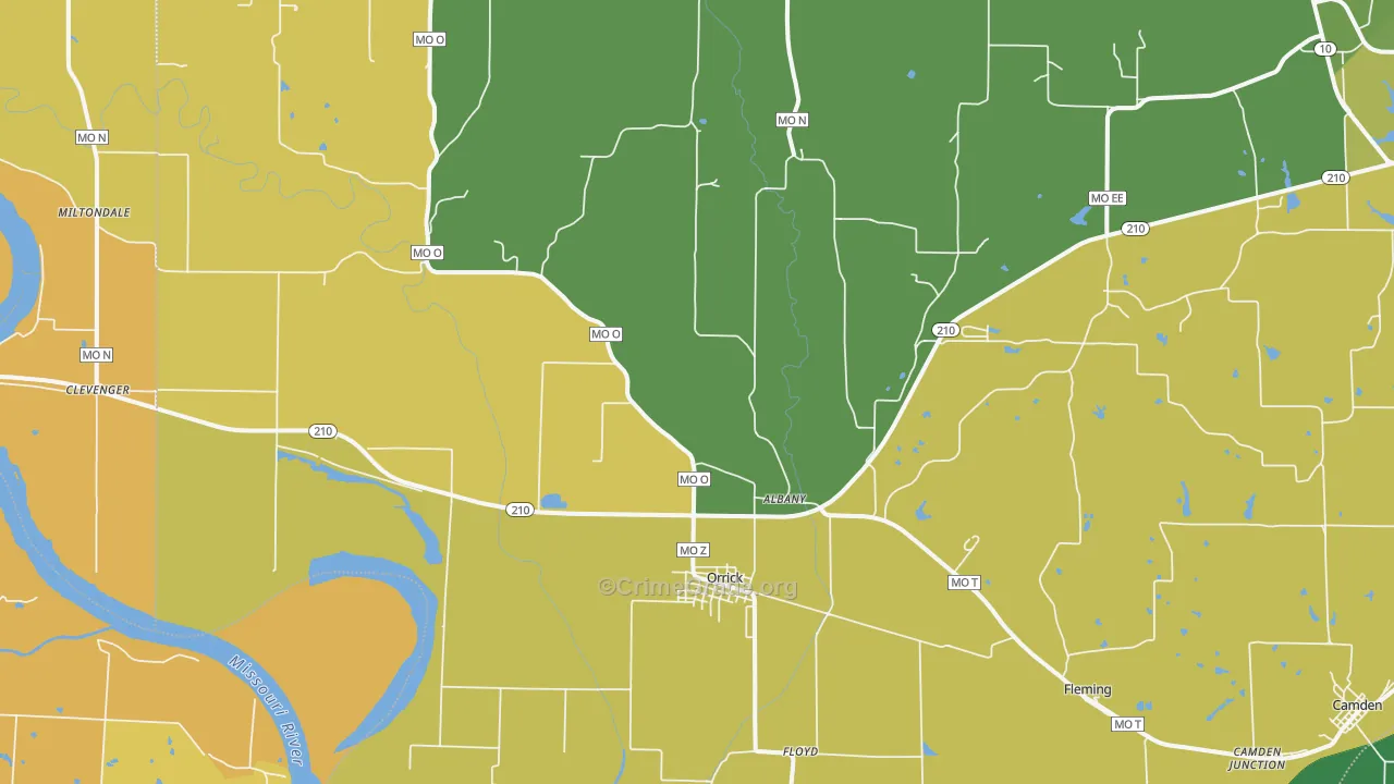 64077, MO Map of Vehicle Theft Rates