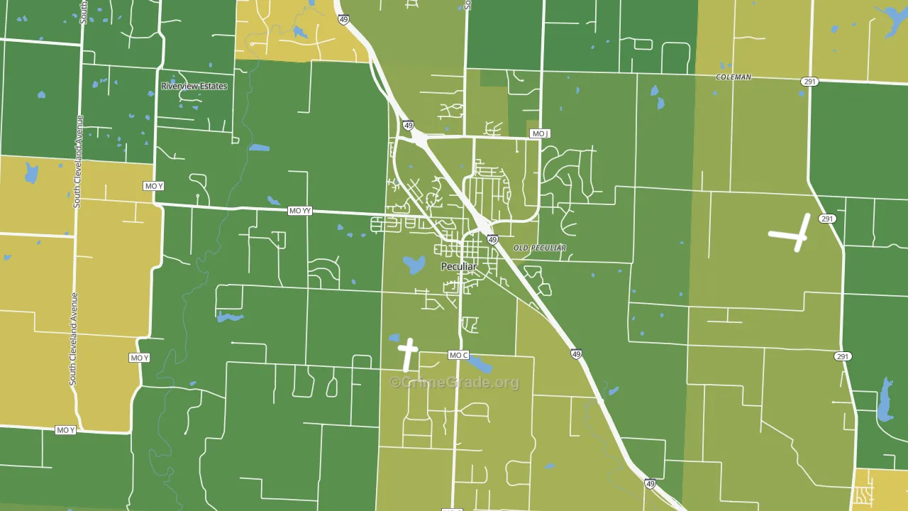 64078, MO Map of Vehicle Theft Rates
