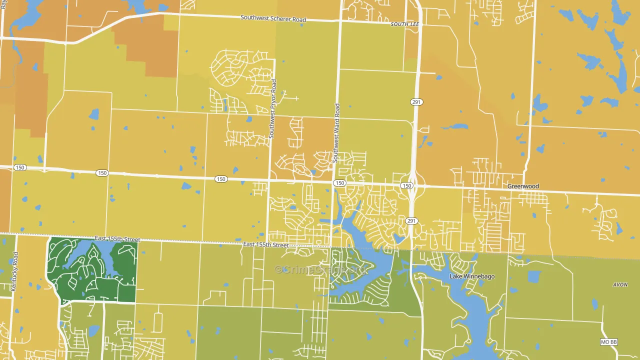 64082, MO Map of Vehicle Theft Rates