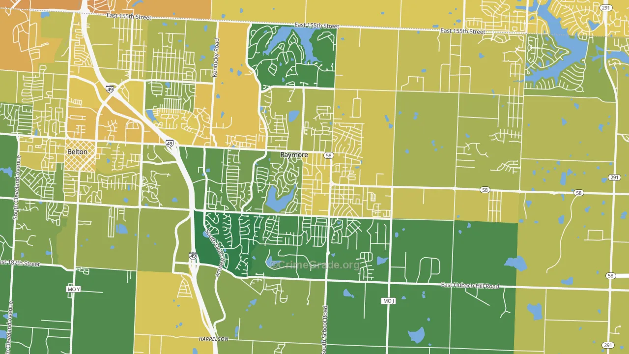 64083, MO Map of Vehicle Theft Rates