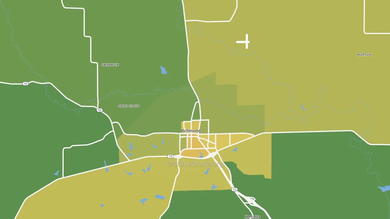 64085, MO Map of Vehicle Theft Rates
