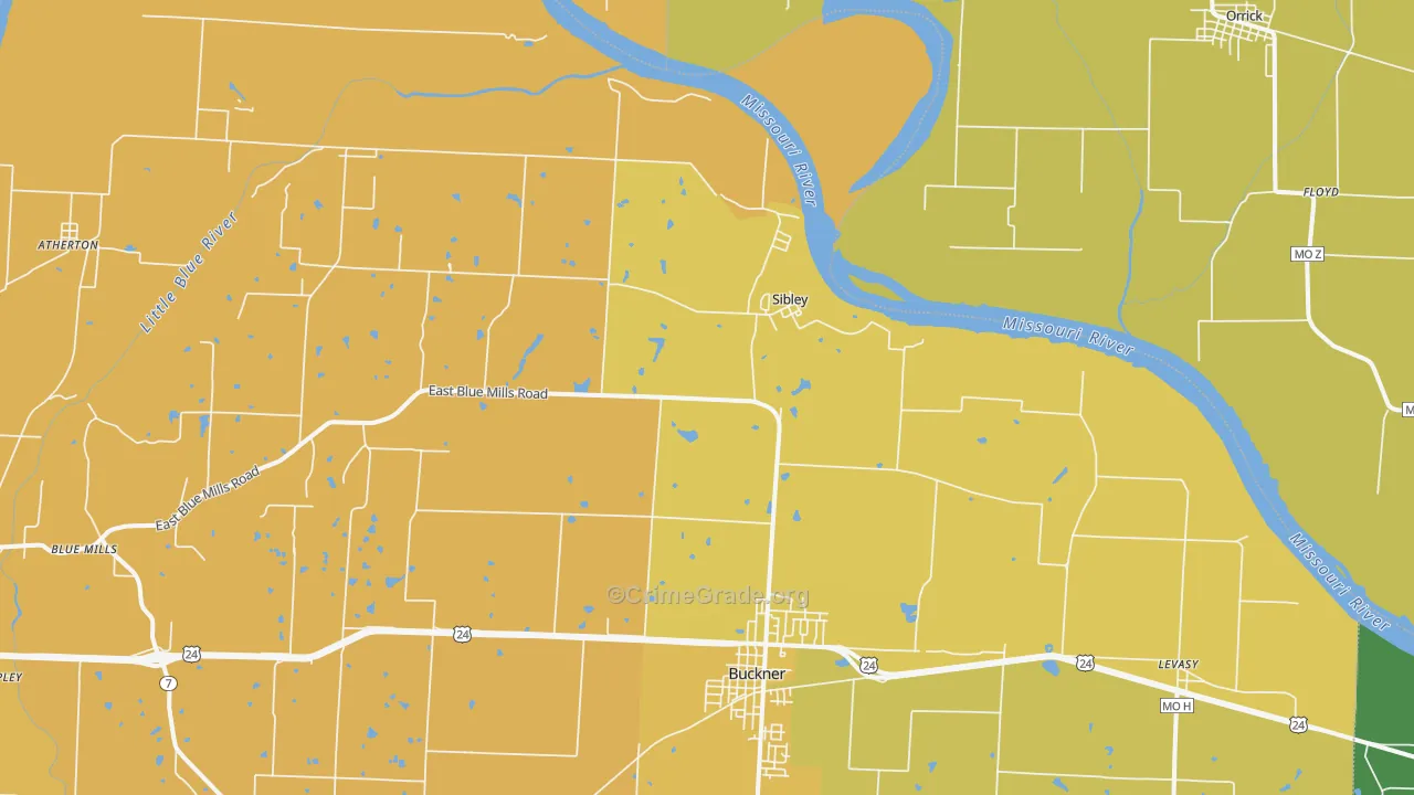 64088, MO Map of Vehicle Theft Rates