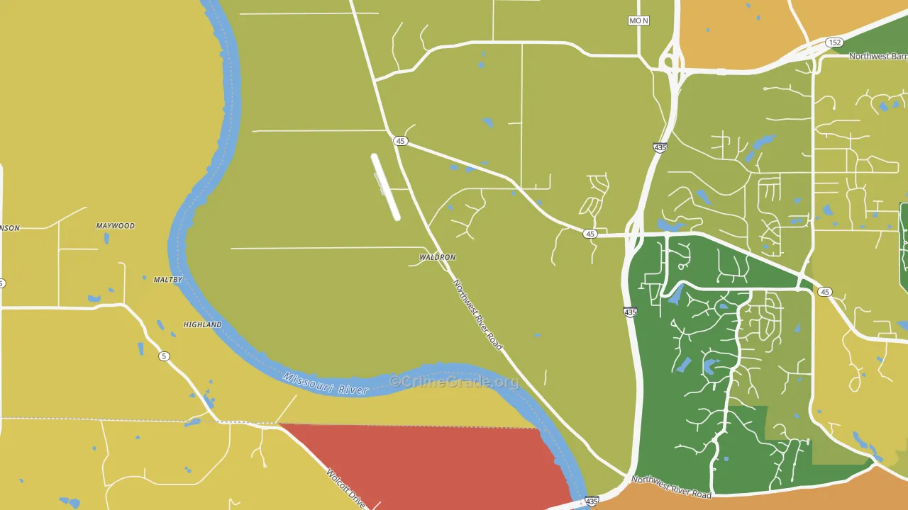 64092, MO Map of Vehicle Theft Rates