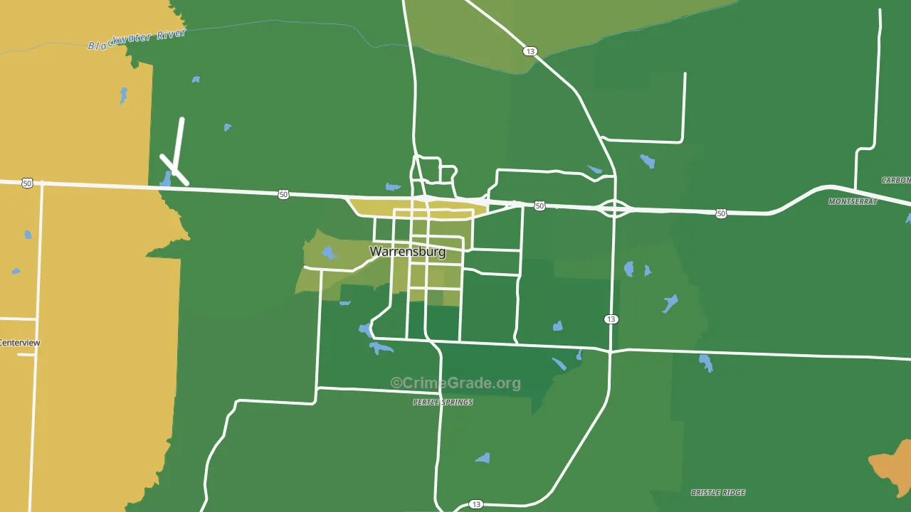 64093, MO Map of Vehicle Theft Rates
