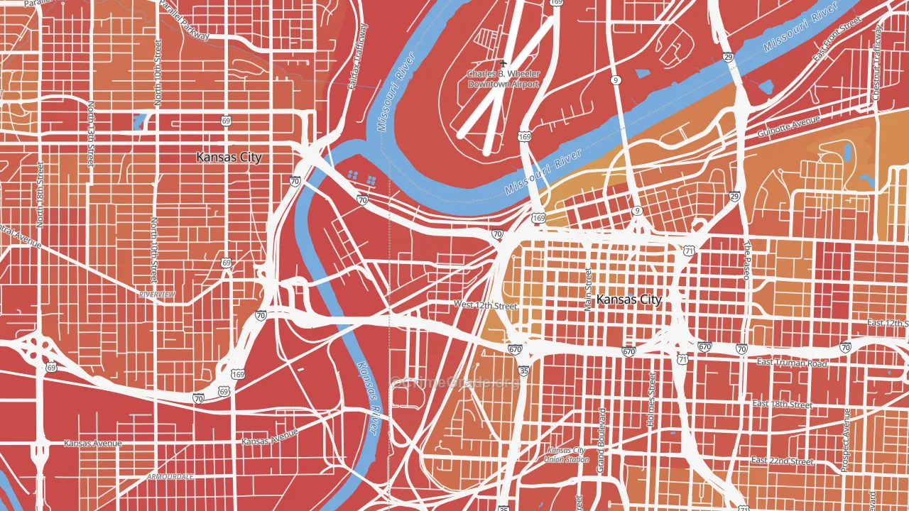 64101, MO Map of Vehicle Theft Rates
