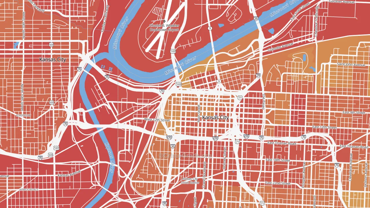 64105, MO Map of Vehicle Theft Rates