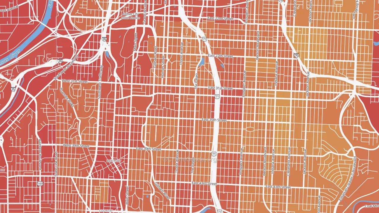 64109, MO Map of Vehicle Theft Rates