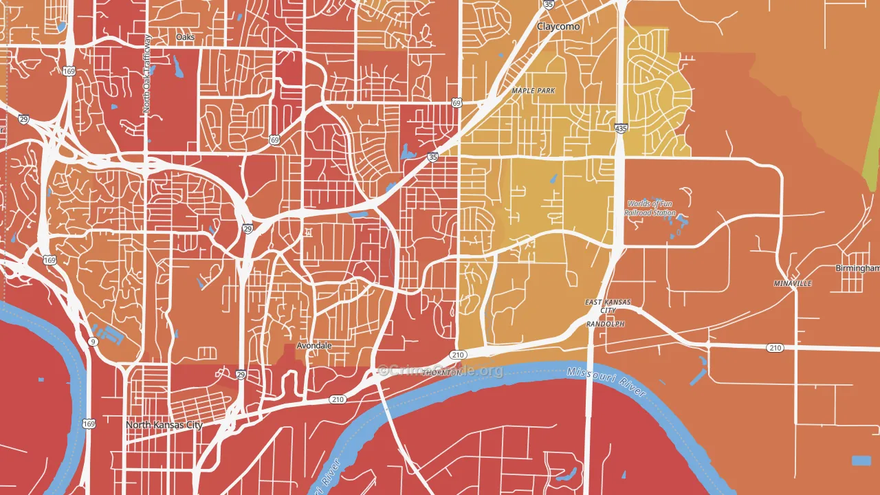 64117, MO Map of Vehicle Theft Rates