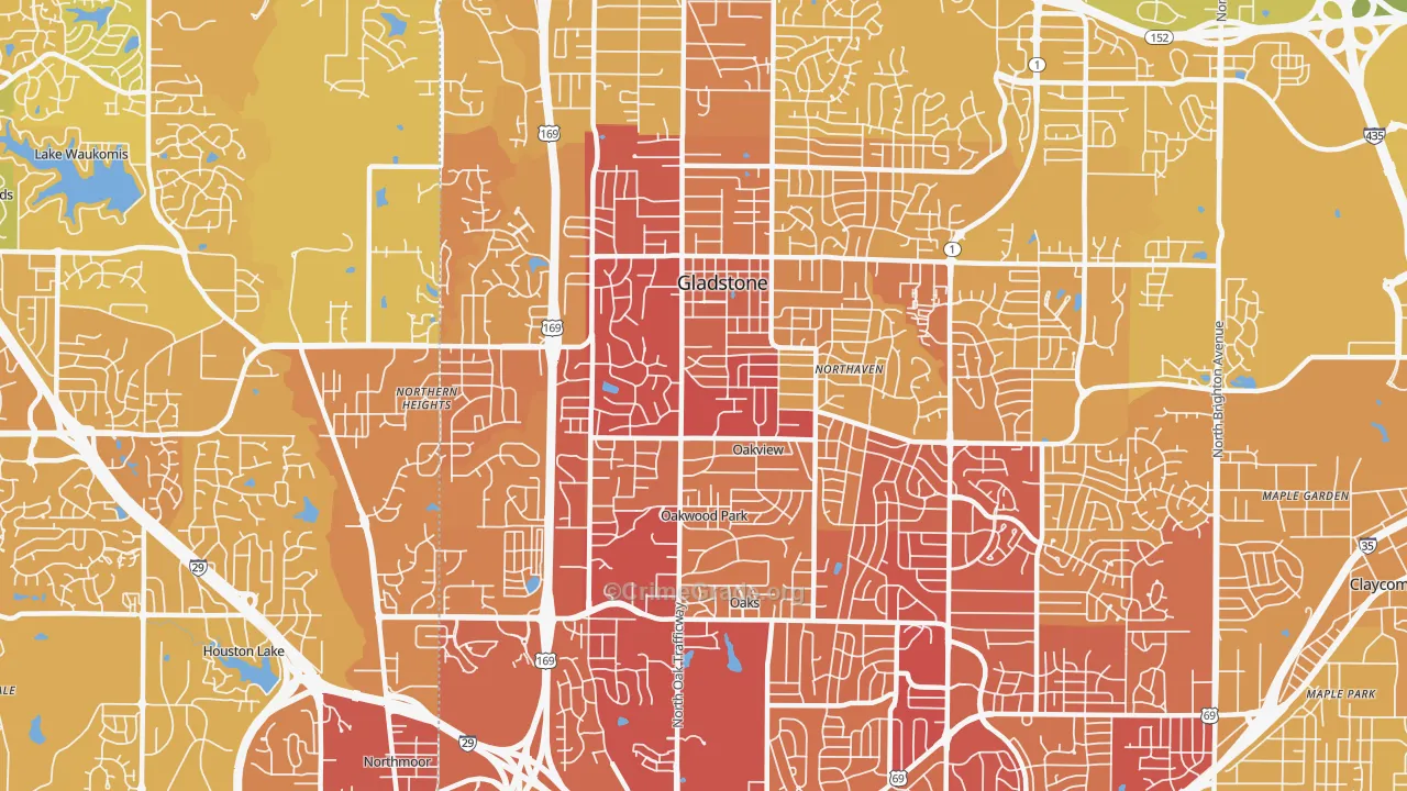 64118, MO Map of Vehicle Theft Rates