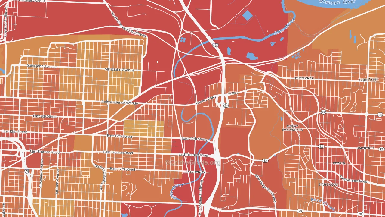 64125, MO Map of Vehicle Theft Rates