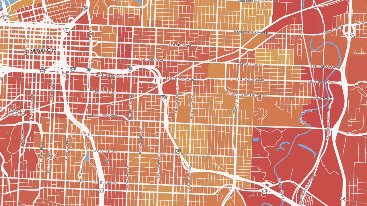 64127, MO Map of Vehicle Theft Rates