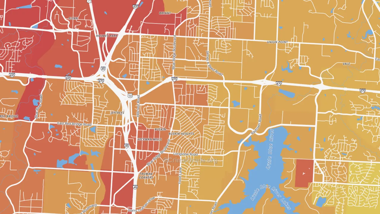 64134, MO Map of Vehicle Theft Rates