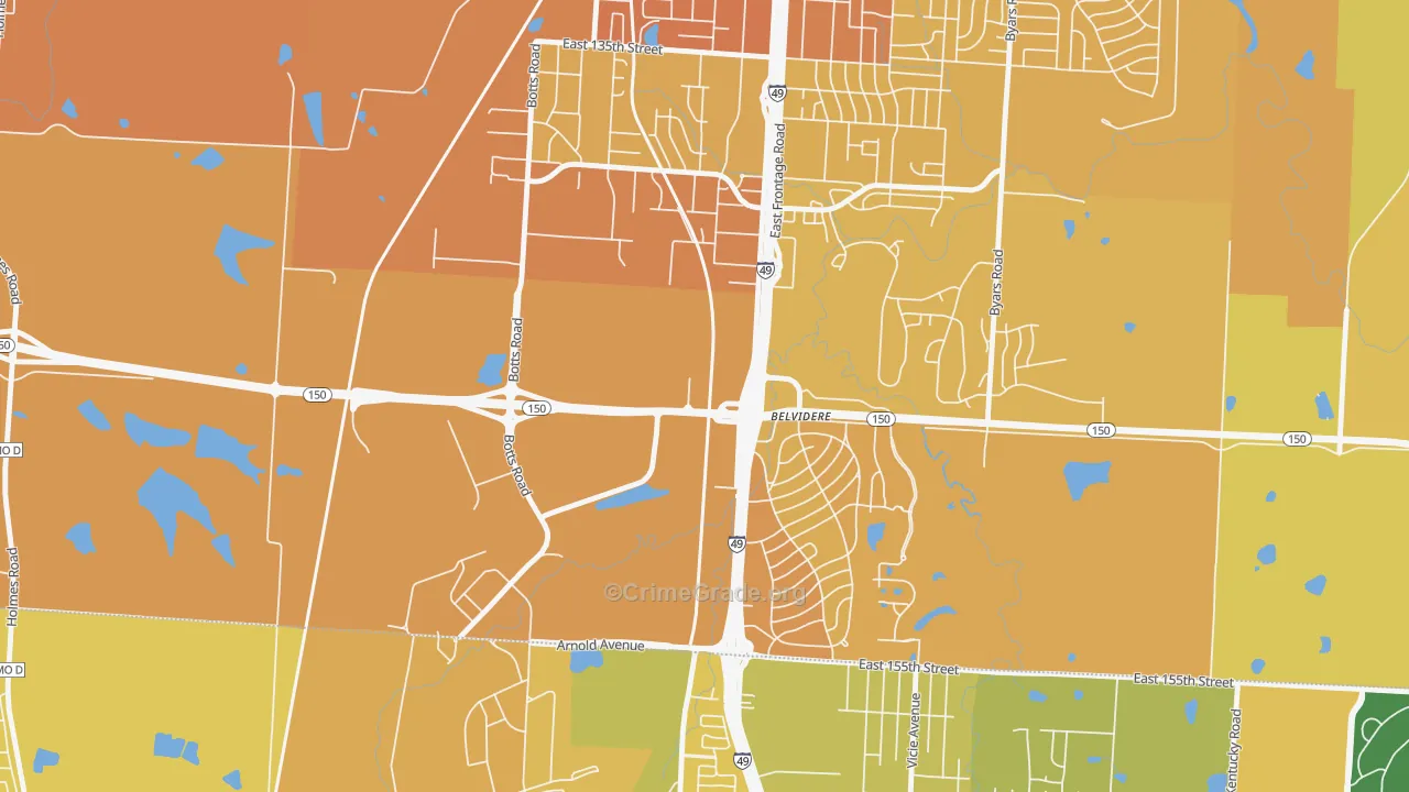 64147, MO Map of Vehicle Theft Rates