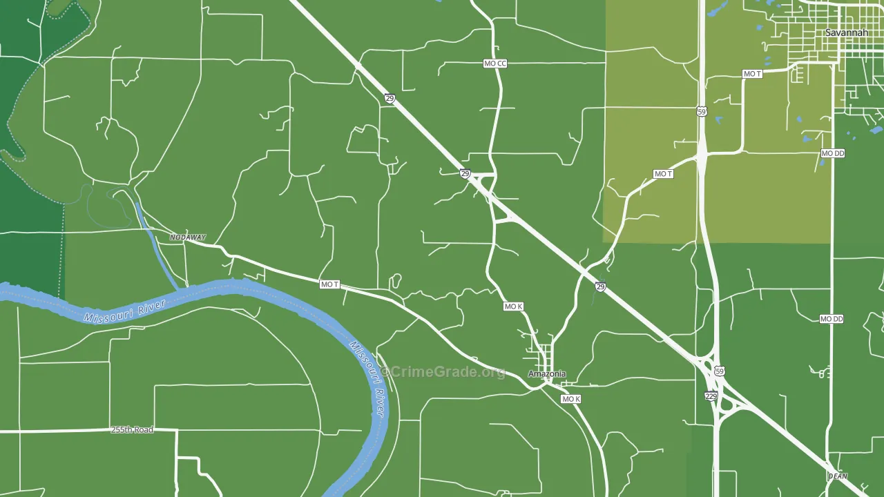 64421, MO Map of Vehicle Theft Rates