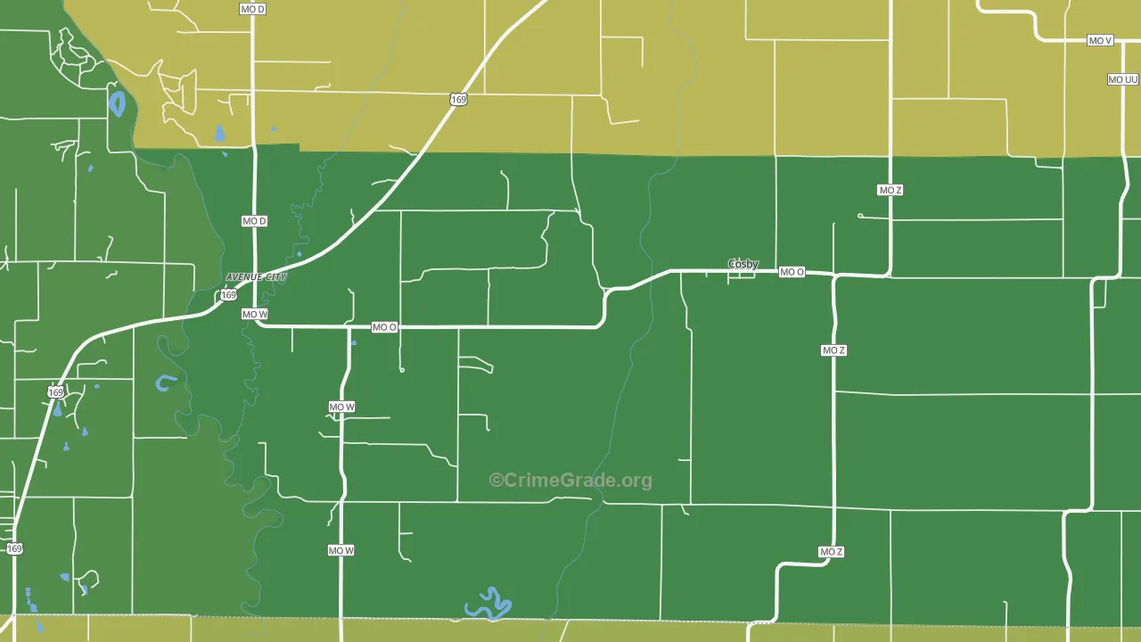 64436, MO Map of Vehicle Theft Rates