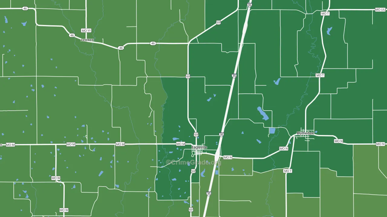 64442, MO Map of Vehicle Theft Rates