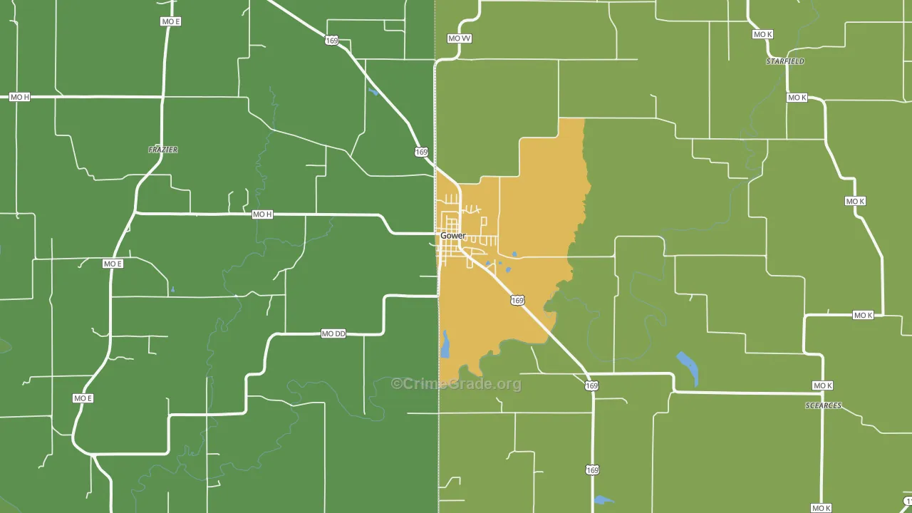 64454, MO Map of Vehicle Theft Rates