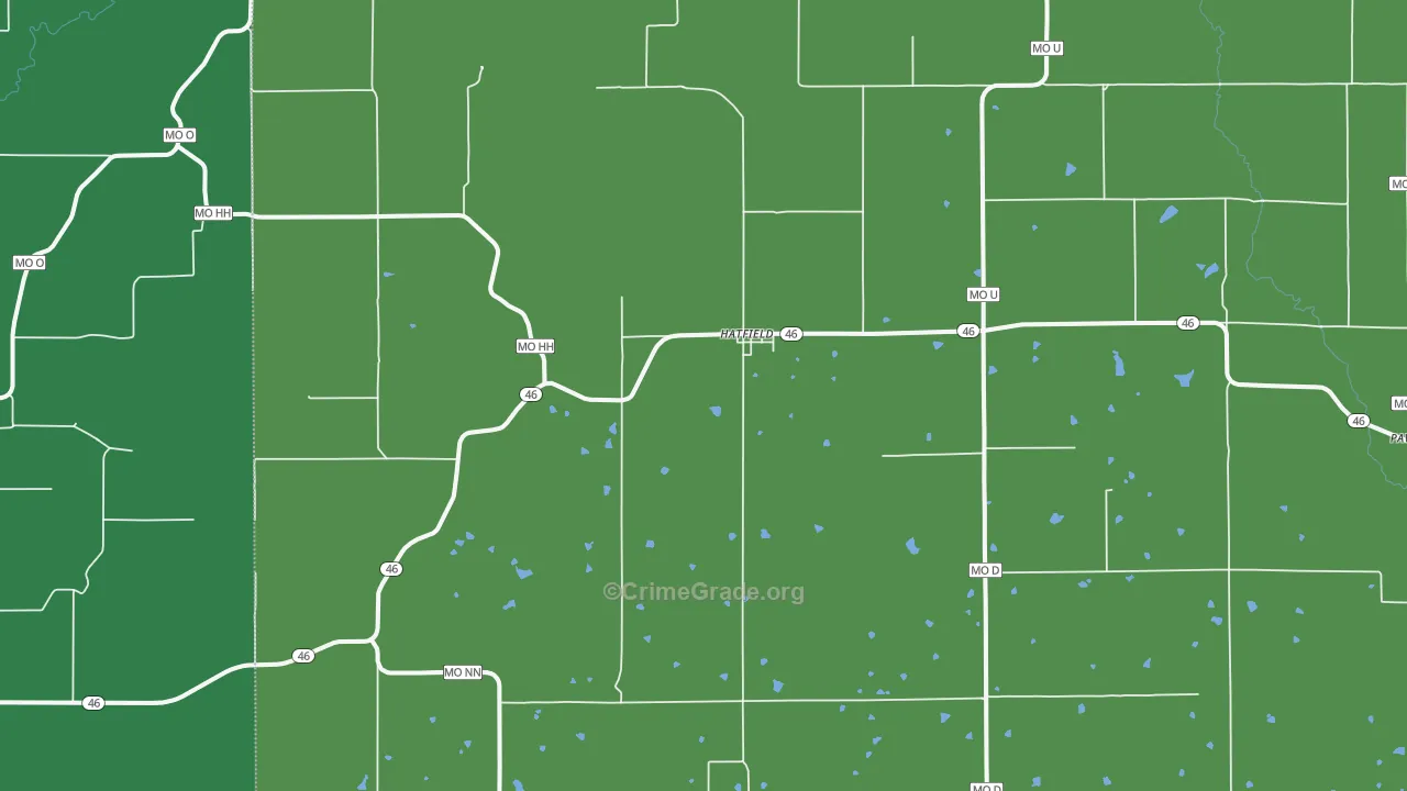 64458, MO Map of Vehicle Theft Rates