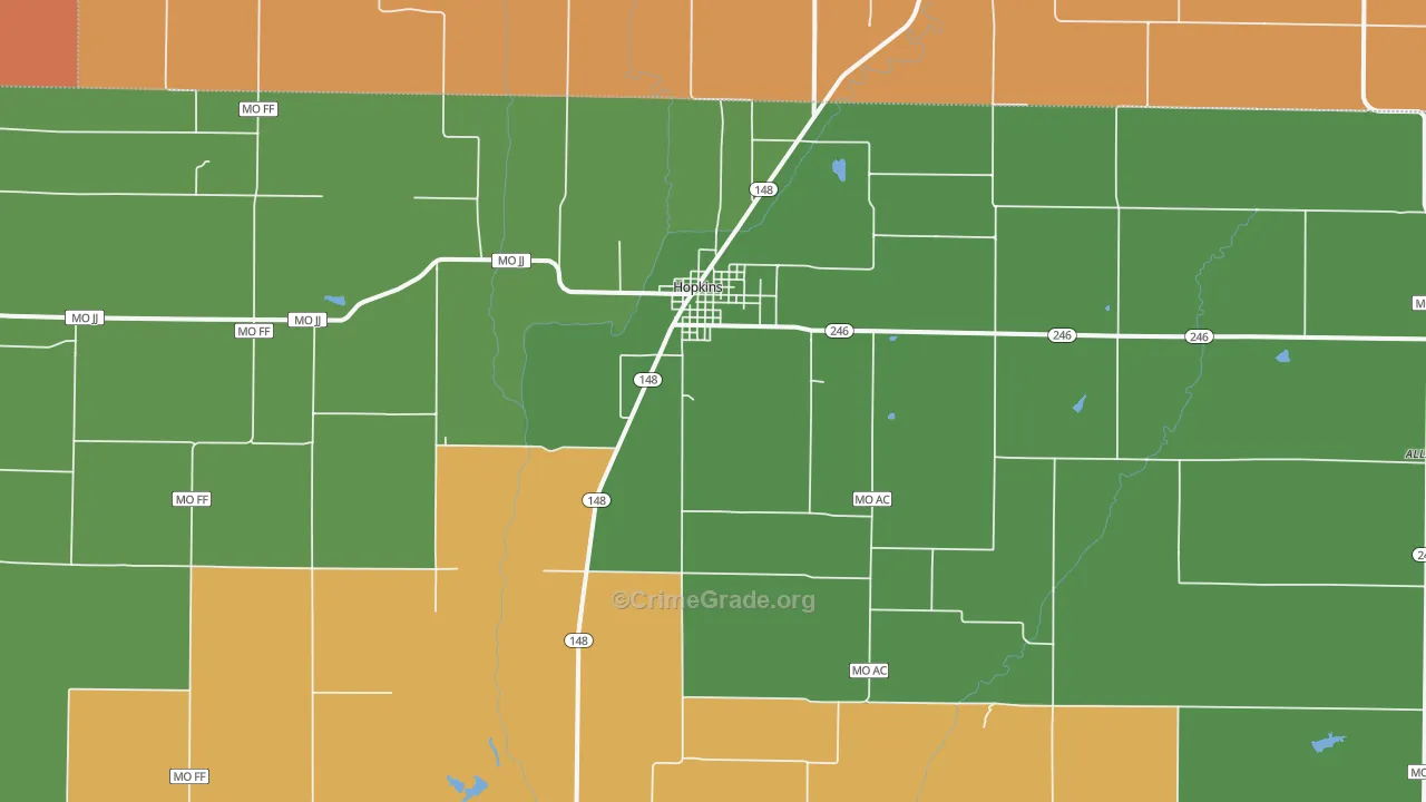 64461, MO Map of Vehicle Theft Rates