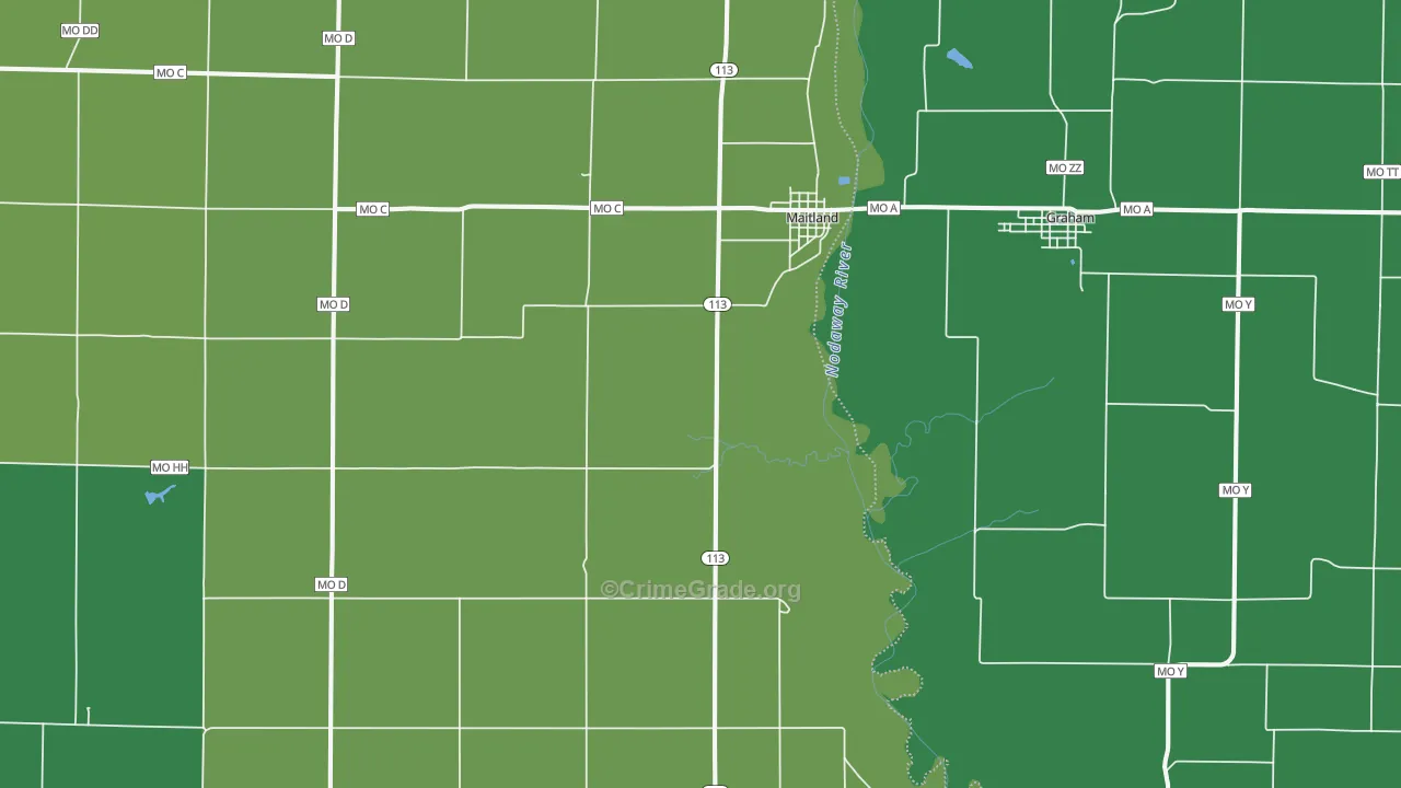 64466, MO Map of Vehicle Theft Rates