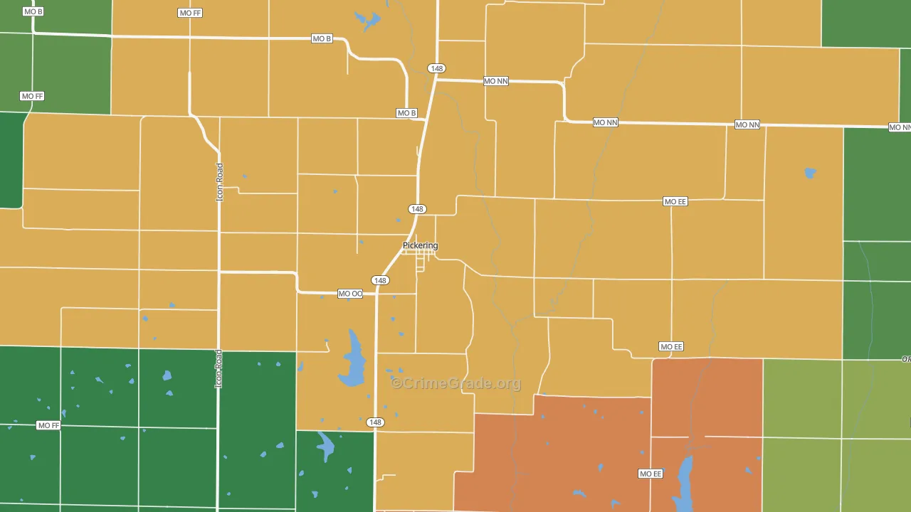 64476, MO Map of Vehicle Theft Rates